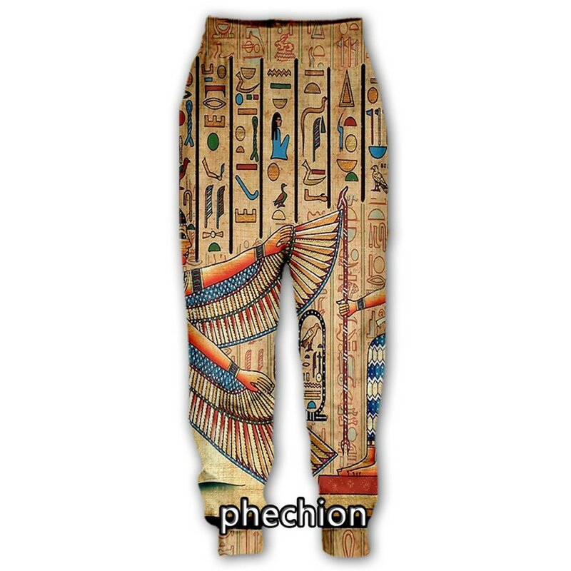 Phechion 새로운 남성/여성 호루스 이집트 신 이집트 기호 3D 인쇄 캐주얼 바지, 스트리트웨어 느슨한 스포츠 긴 바지 K169