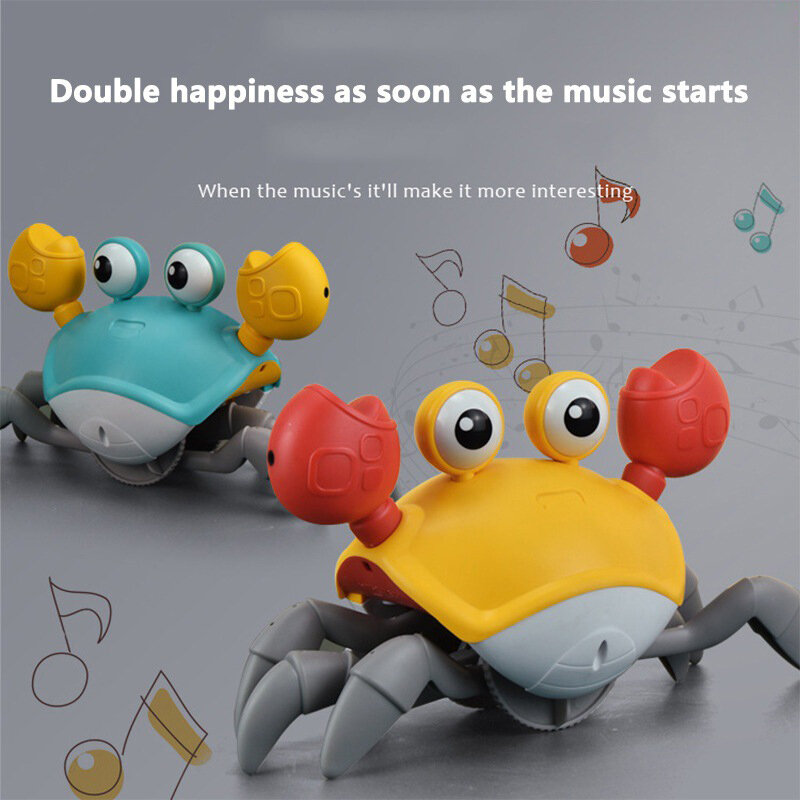 Kriechende Krabbe Babys pielzeug Säugling Bauch Zeit Spielzeug Geschenke interaktives Musikspiel zeug mit automatisch Hindernisse vermeiden Spaß bewegliches Spielzeug