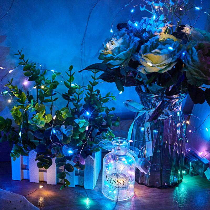 Lampu peri Led tali kawat tembaga 3M 30 Led lampu liburan luar ruangan karangan bunga untuk pohon Natal kotak hadiah buket lampu pesta