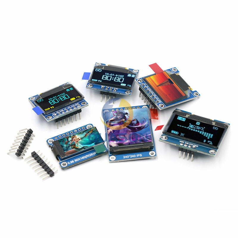 Ecran TFT en couleur, lecteur IC, module LCD de 0.96, 1.3, 1.44, 1.8 pouces, IPS, 7P, SPI, HD, 65 K, composant ST7735/ST7789, 80x160 ou 240x240 (pas OLED)