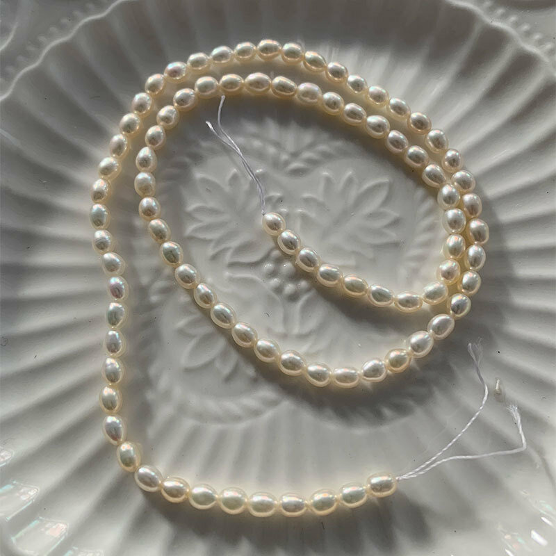 White 3-3.5mm Natural Freshwater Pearl Loose Beads Approx 38cm Jewelry Handmade Making DIY Necklace Bracelet Wholesale Pearls
