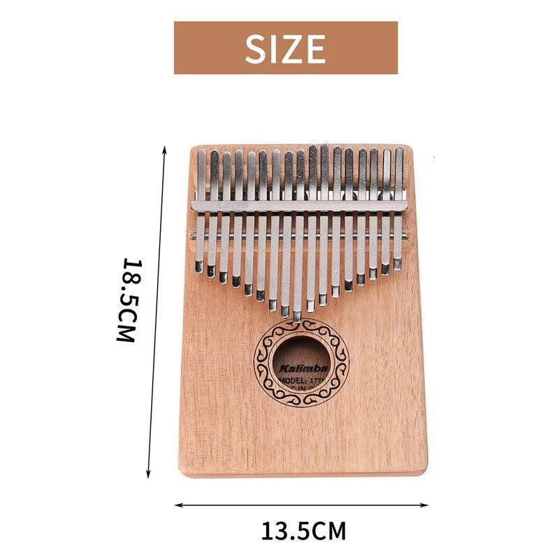 17 Keys Kalimba Thumb Piano Finger Piano Musical Toys With Tune-Hammer And Music Book