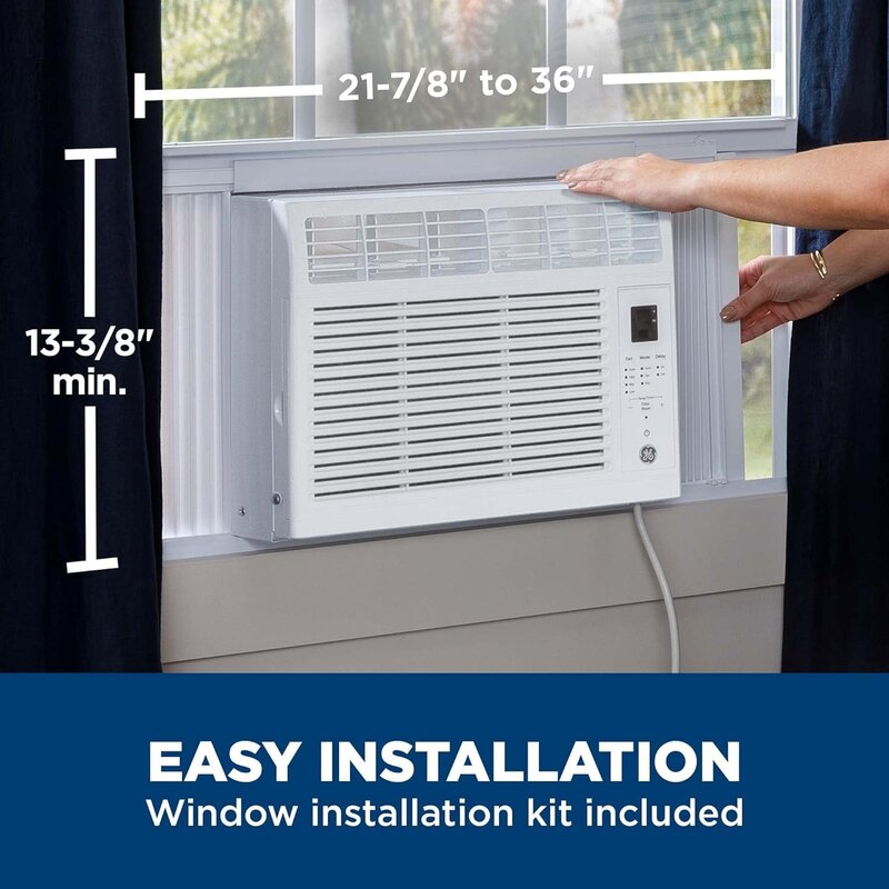 Electronic Window Air Conditioner 5000 BTU, Efficient Cooling for Smaller Areas Like Bedrooms & Guest Rooms w/ Easy Install Kit