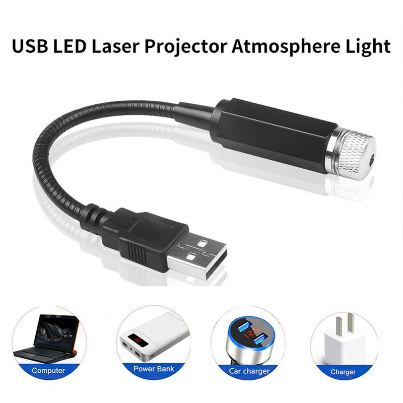 Luz LED romántica de cielo estrellado para coche, lámpara de proyector de estrellas de galaxia alimentada por USB de 5V, decoración de techo de habitación, Plug And Play