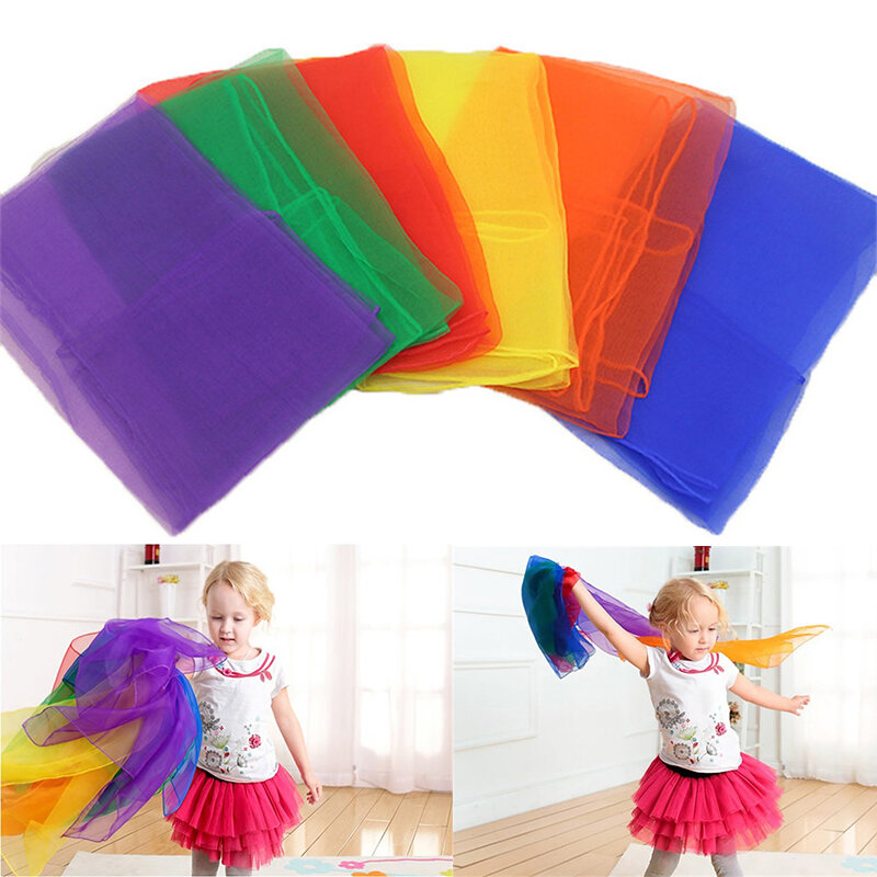 5/10Pcs sciarpe da ginnastica Color caramella per giochi all'aperto giocattolo genitore-figlio danza interattiva asciugamani da giocoliere fazzoletto sportivo