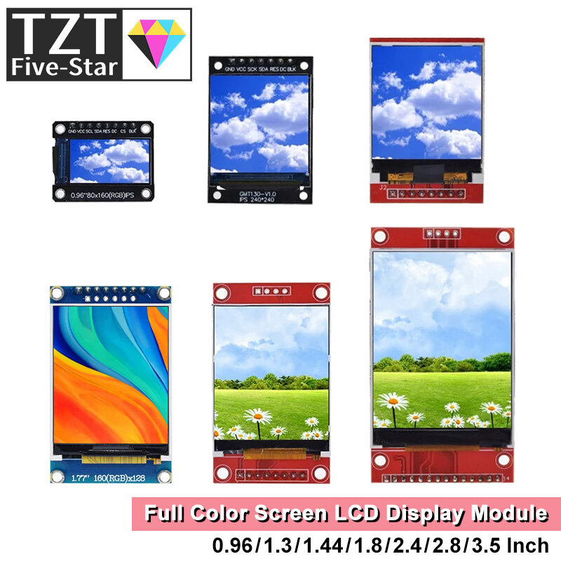 TFT-дисплей 0,96/1,3/1,44/1,8/2,4/2,8/3,5 дюймовый TFT полноцветный экран ЖК-модуль ST7735 ILI9341 интерфейс драйвера SPI для Arduino