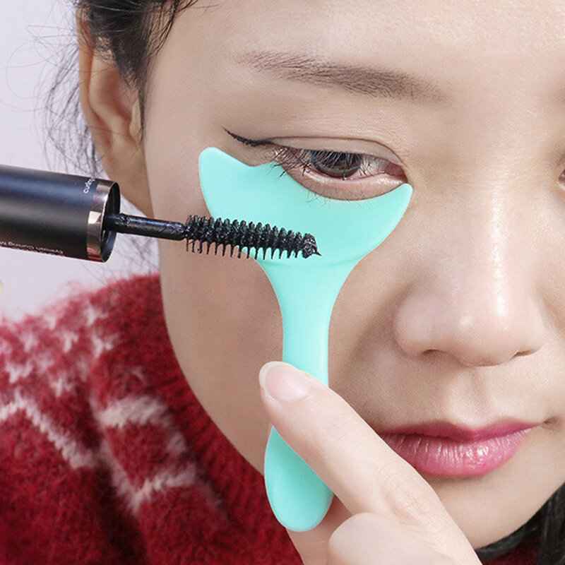 Eyeliner silikon stensil bantalan Eyeshadow Makeup wanita aplikator Eyeshadow maskara Baffle alat rias mata mudah