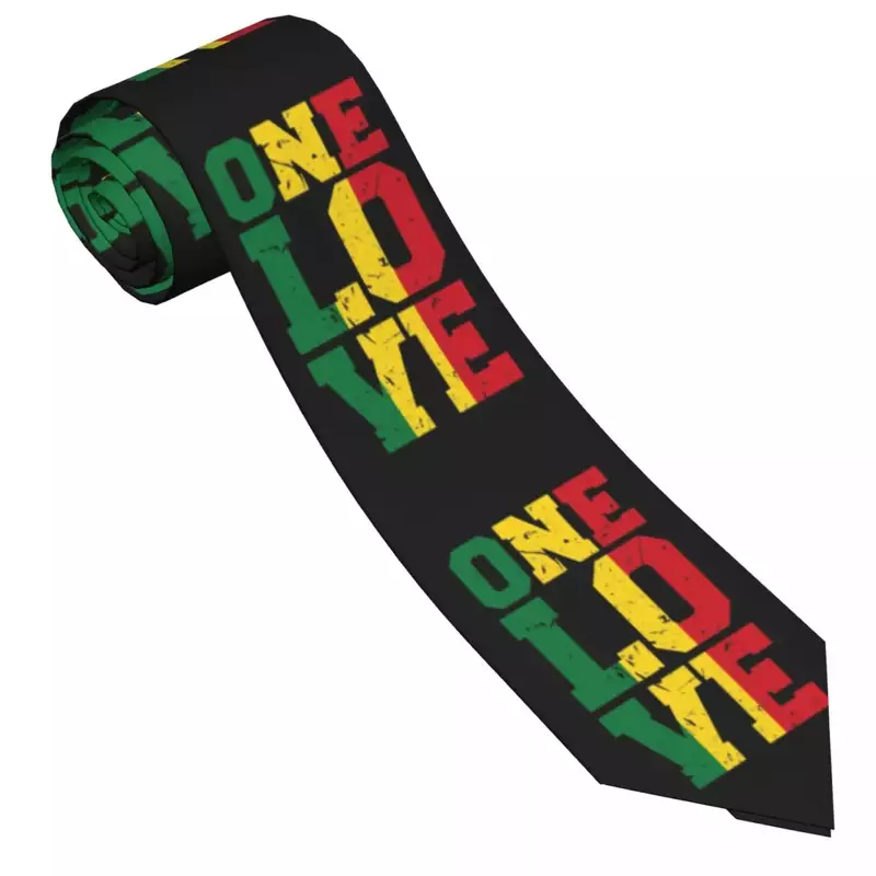 Corbata de cuello personalizada de One Love para adultos, corbata de cuello de moda Retro, corbata de cuello gráfica, corbata de boda, regalo de cumpleaños