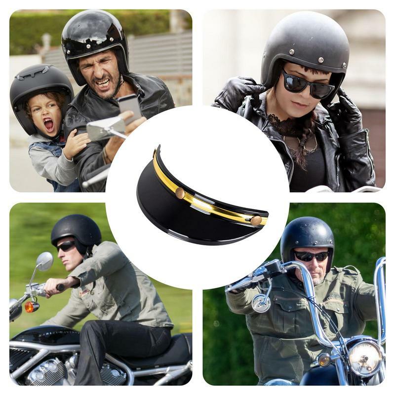 Helm pelindung terik matahari, tiga klip desain helm Visor mudah dipasang gaya Vintage aksesoris helm untuk Motocross