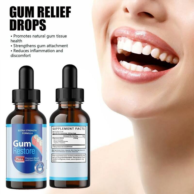 Gum Repair and Regrowth Liquid, Oral Care, Restauração, Restore Relief, Natural Drops, G J6N8, 1.01oz
