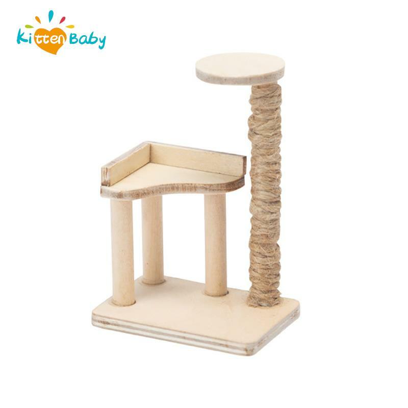 1:12 dollhouse animal de estimação gato árvore torre brinquedos miniaturas móveis decoração para 1/12 boneca casa mobiliário decoração acessórios