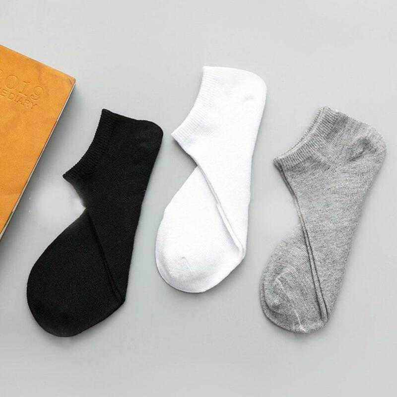 1 Pairs Men's Cotton Boat Socks New Style Black White Grey Business Men Stockings Soft Breathable Summer for Male