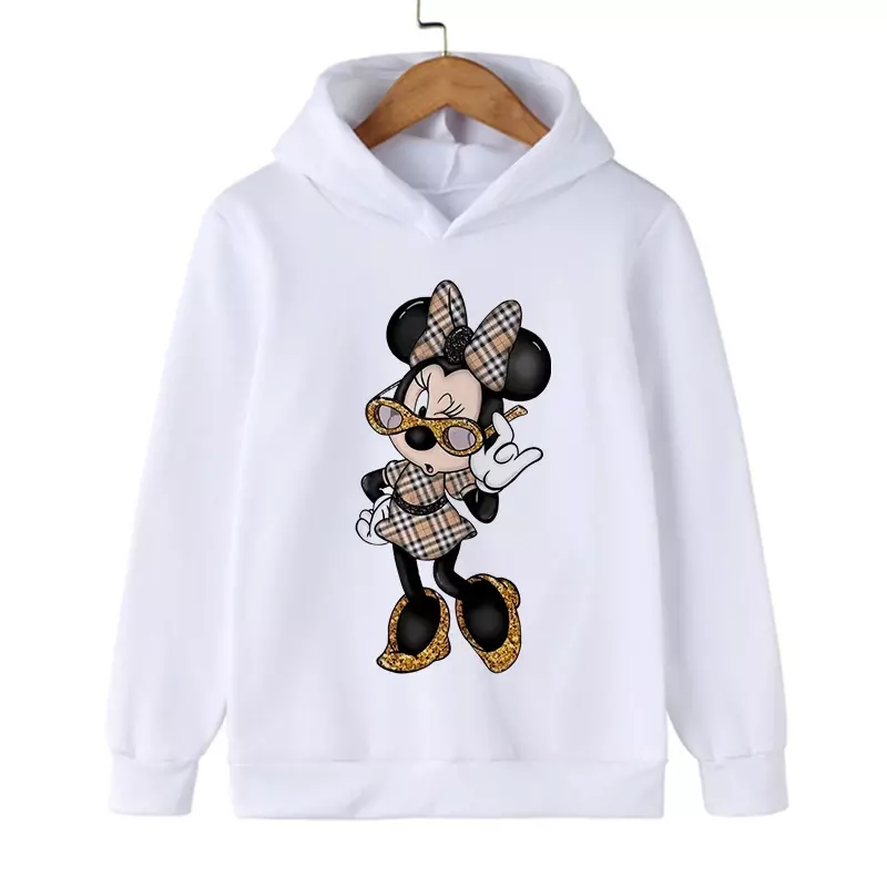 Disney Mickey Minnie Mouse męska i damska bluza z kapturem Kawaii Y2K kreskówki Manga Anime dziecięca bluza bluza z kapturem Baby Top