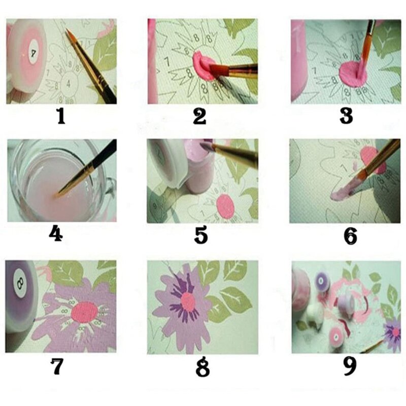 Bezramkowy kwiat ptak DIY cyfrowe obrazy olejne według liczb płótno nowoczesny obraz ścienny do dekoracji pokoju grafika do domu