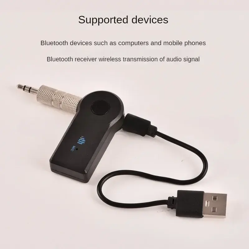 ブルートゥースと互換性のあるオーディオレシーバー,5.0 USB,ワイヤレスアダプター,コンバーター,3.5mm,カーアクセサリー