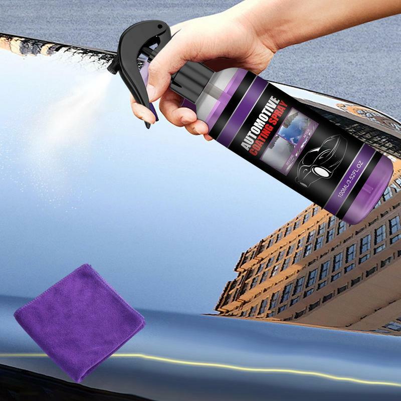 Spray per rivestimento auto 3 In 1 agente di rivestimento per auto In ceramica 100ml Quick Coat Spray per smalto per auto lavaggio senz'acqua smalto idrofobo