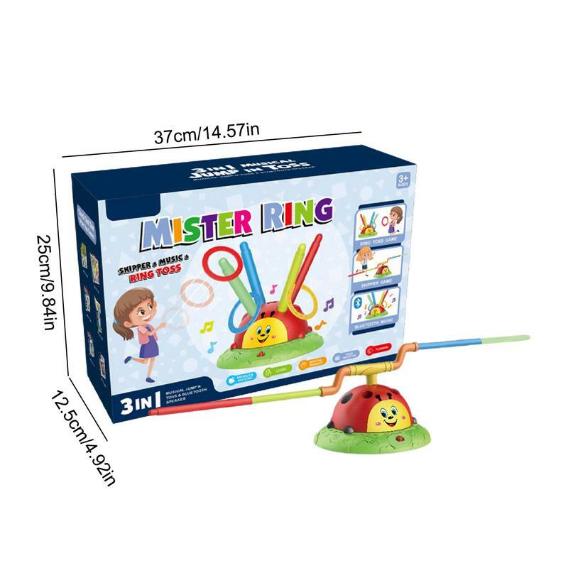 Multifuncional Music Jump Toss Game, joaninha, resistente e seguro, brinquedo educativo ao ar livre, 3 em 1