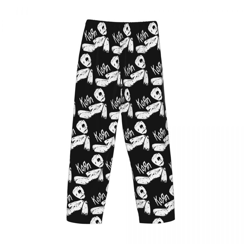 Calça masculina de pijama de metal alternativo banda, impressão personalizada, pijamas, fundo de sleep lounge com bolsos, Korns
