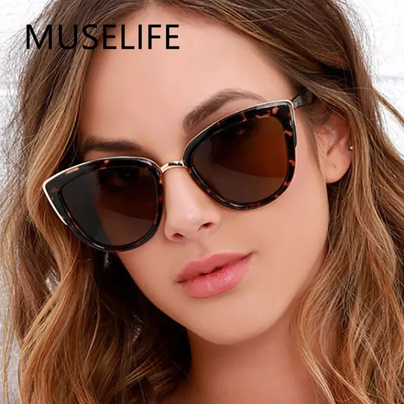 MUSELIFE Cateye แว่นตากันแดดผู้หญิง Vintage Gradient แว่นตา Retro Cat ตาแว่นตา Sun แว่นตาหญิง UV400