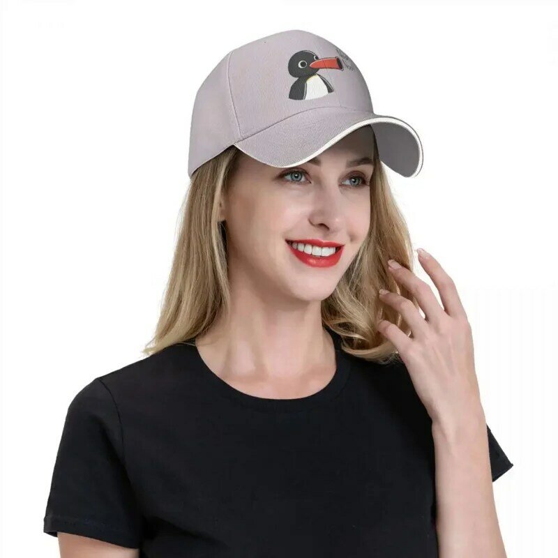 Pinguファミリー-女性の漫画の野球帽、落書きお父さんの帽子、純粋な色、女性の帽子、サイクリング、ピークキャップ