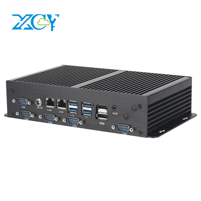 Mini PC Industrial sin ventilador, Intel i7 10610U 6x COM 232/485/TTL 2x LAN 8x USB HDMI DP LVDS GPIO WiFi SIM 4G 5G LTE Windows Linux