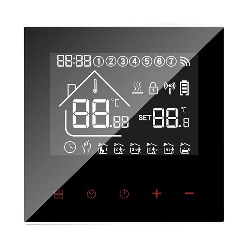 Inteligente LCD Água Piso Aquecimento Termostato, Conexão Wi-Fi, Controle De Temperatura Precisa E Programa, Tuya