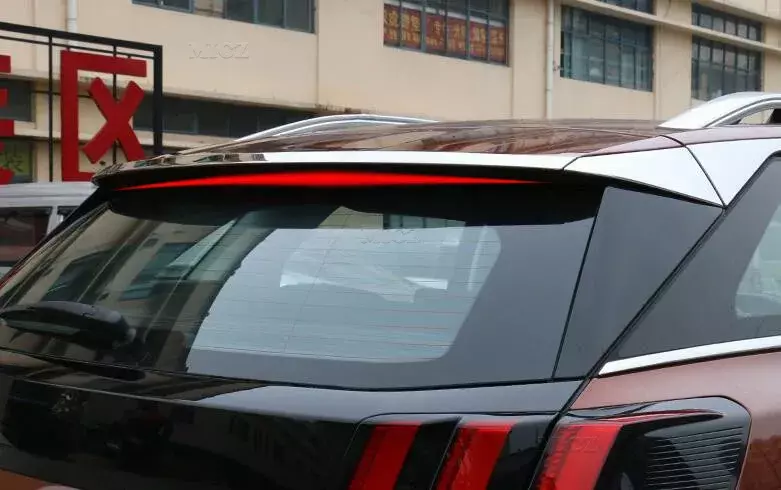 For Peugeot 3008 GT 2017-2022 Second Generation Car Rear Back Spoiler Lip Wing Add-on Sticker Trim Cover Glossy Stainless Steel