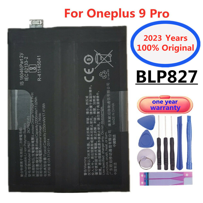 Batteria di ricambio originale per telefono da 2023 anni BLP827 per batteria per cellulare OnePlus 9 Pro batteria Bateria ai polimeri di litio da 4500mAh