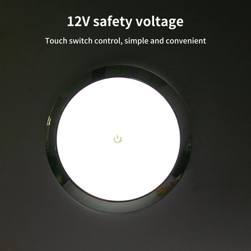 12V RV Interior Ceiling LED Light With Switch 5W Car Interior Led Round Light RV Indoor Roof Lamp For Camper Caravan Boat