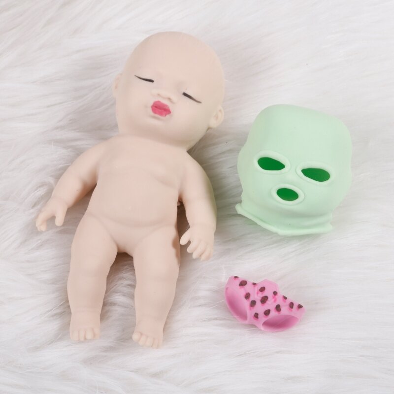 Jouet anti-Stress bébé poupée pour adulte avec couvre-chef extensible TPR jouet presser Fidgets bureau faveur Goodie