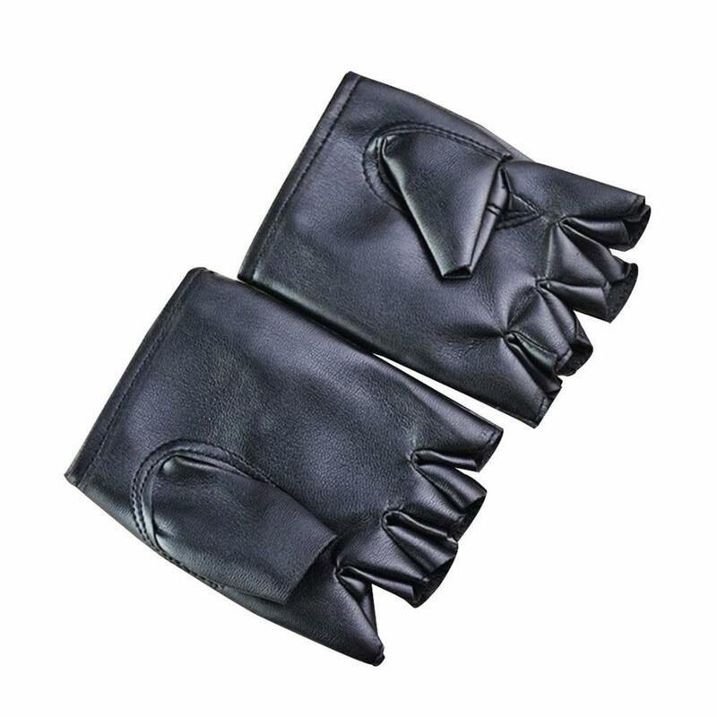 Driving Motor Rivet Gloves Punk Glove Fingerless Leather Mittens