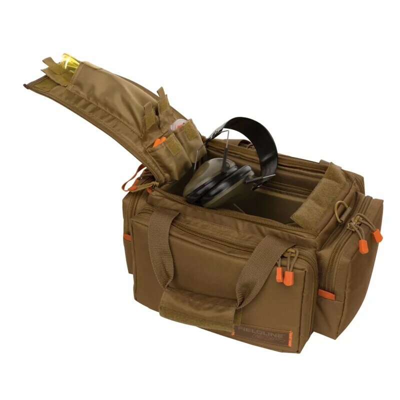 Fieldline Pro Deluxe Range Bag, grande, marrom, 1 caixa de munição, peça 4, poliéster, 7,5 in x 11,3 in