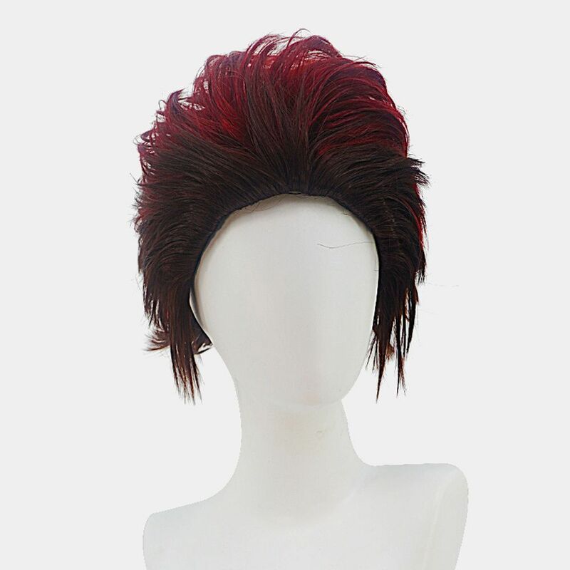 Косплей темно-красные короткие вьющиеся волосы синтетические парики