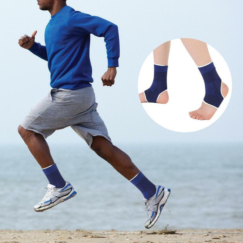 อุปกรณ์พยุงข้อเท้าถัก1คู่สำหรับวิ่งเคล็ดขัดยอกเอ็นถุงเท้ากีฬาถุงเท้ากีฬา