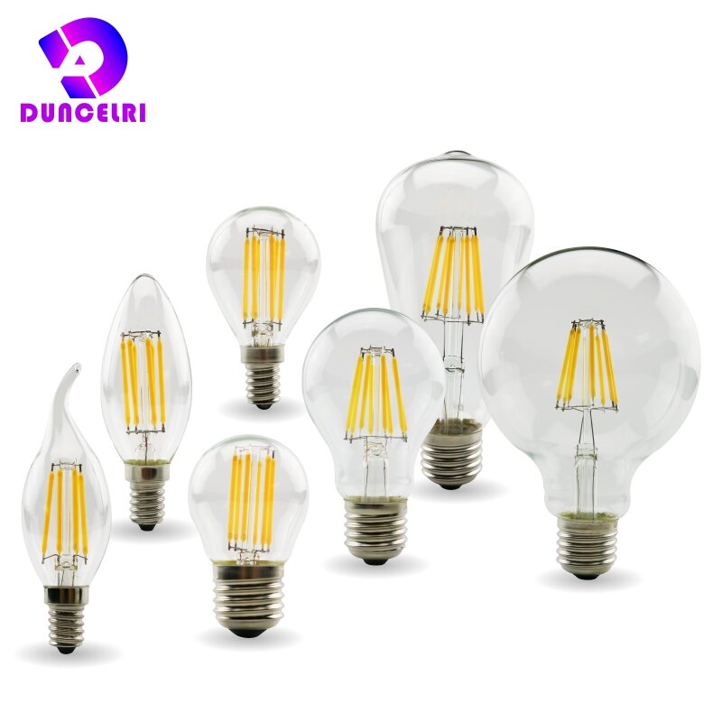 Retro Edison E27 E14 LED Glühlampe Lampe 220V-240V Glühbirne C35 G45 A60 ST64 G80 g95 G125 Glas Birne Vintage Kerze Licht