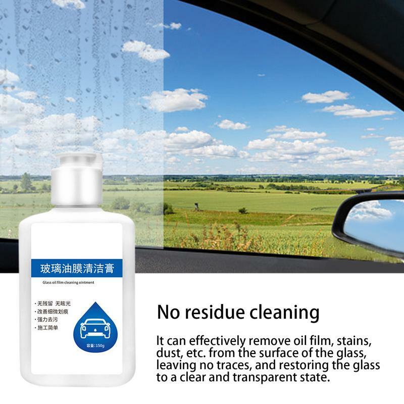 Removedor de película de aceite para ventana de coche, crema de parabrisas, limpiador de vidrio automático efectivo, removedor de manchas de agua, 150G