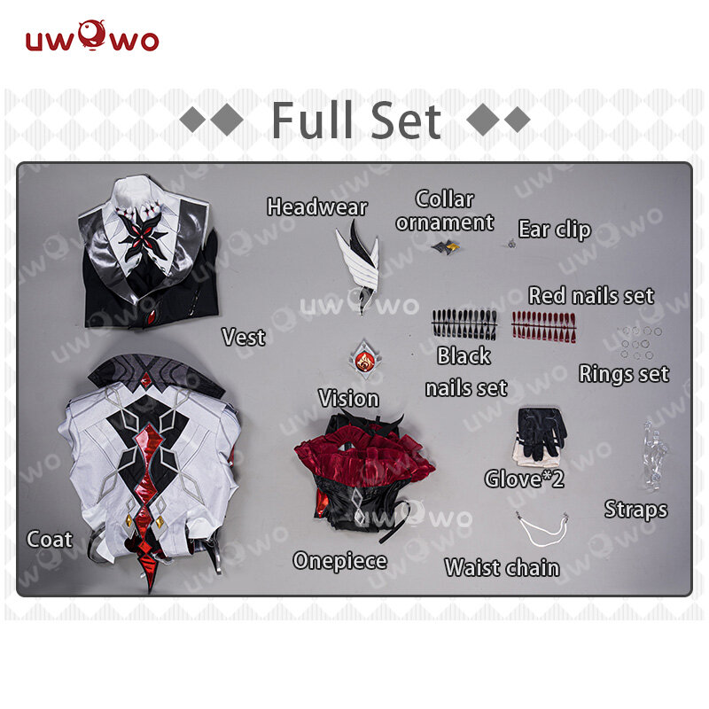 UWOWO Exclusive Genshin Impact arlecchino Cosplay Costume Game Outfit Halloween Costumes