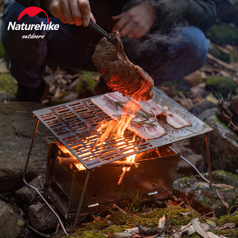 Naturehike Portable Outdoor Titanium Baking Tray Ultralight Barbecue Plate For Camping Hiking Picnic Travel BBQ NH20SK015