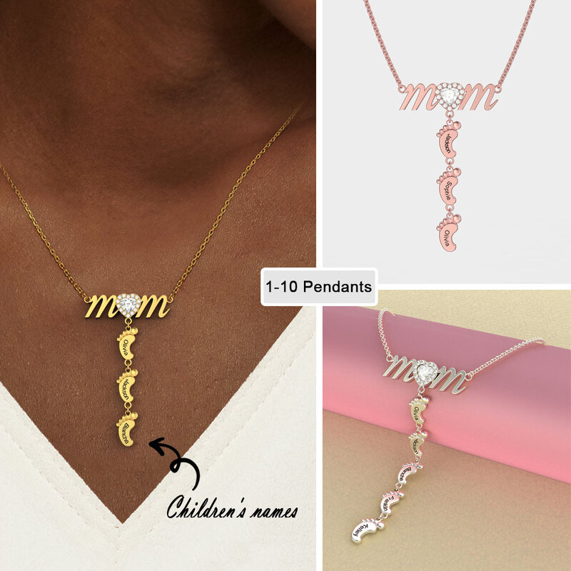 Ожерелье MYLONGINGCHARM с именем на заказ, ожерелье мамы, ожерелье Pefect, подарок для мамы, золотой цвет из нержавеющей стали цвета розового золота