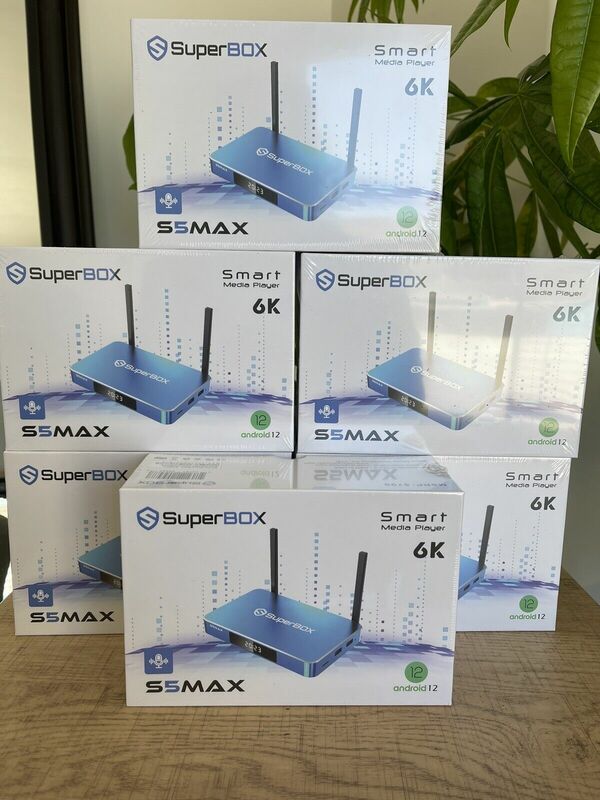 Diskon 50% Super Box S5 Max Streaming IPTV (6K) ( Android 12) (WiFi 6) (4GB) gratis ongkir