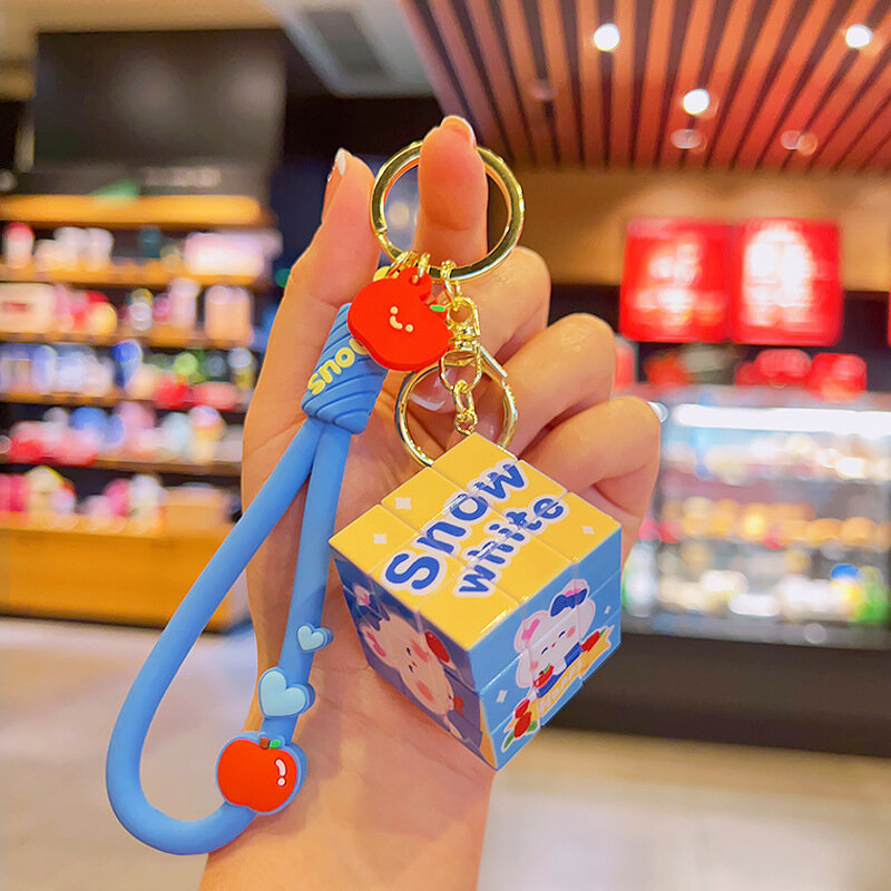 Children Puzzle Toy Cartoon Cute Cube 3x3x3 Keychain Pendant Creative Ins Rabbit Cube Backpack Pendant Kids Decompression Toys