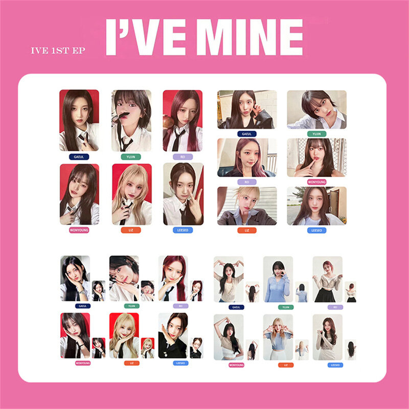 6pcs KPOP IVE i MINE album di fotocellule Lomo Card Wonyoung Photo cartolina da collezione per i fan regalo