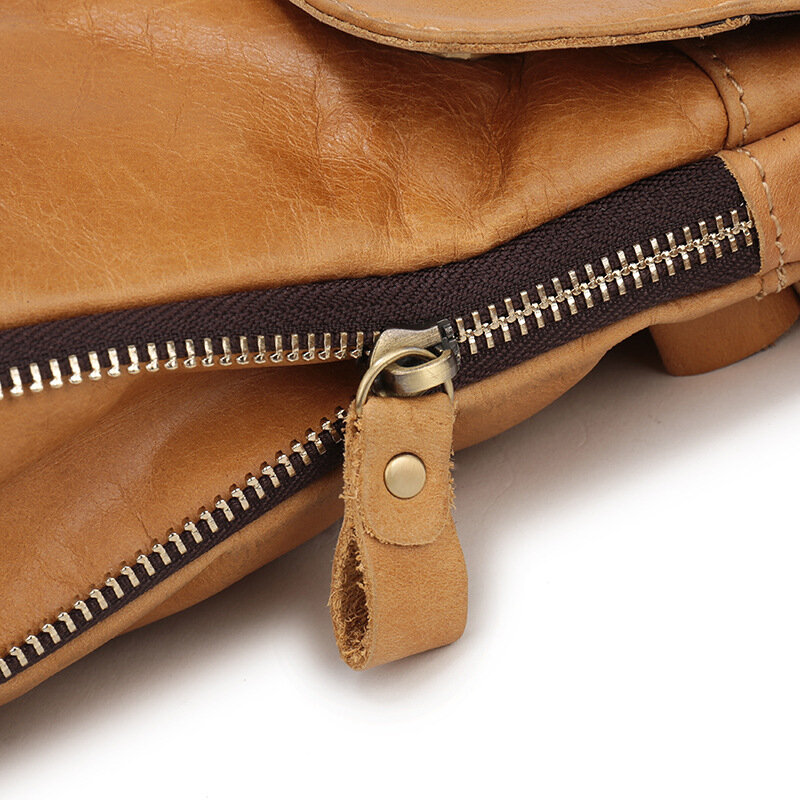 Сумка-мессенджер мужская из натуральной кожи, Повседневная дизайнерская сумочка через плечо с клапаном