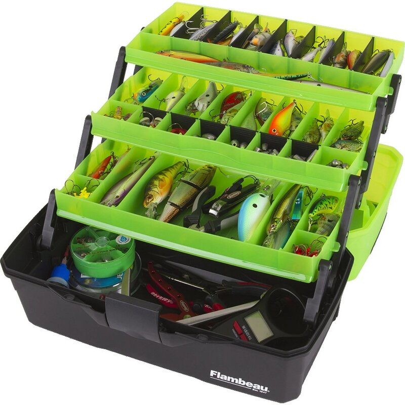 Outdoors  3-Tray - Classic Tray Tackle Box - Frost Green/Black