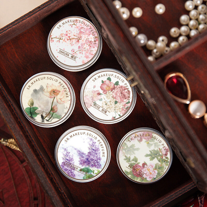 Women Solid Perfume Portable Solid Balm Long-lasting Fragrances Fresh and Elegant Female Solid Perfumes Body Aroma Gifts