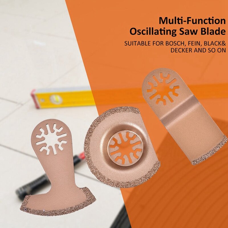 Oscilante Multi Function Tile Saw Blades Set, Corte De Porcelana Cerâmica, Carboneto, 6Pcs