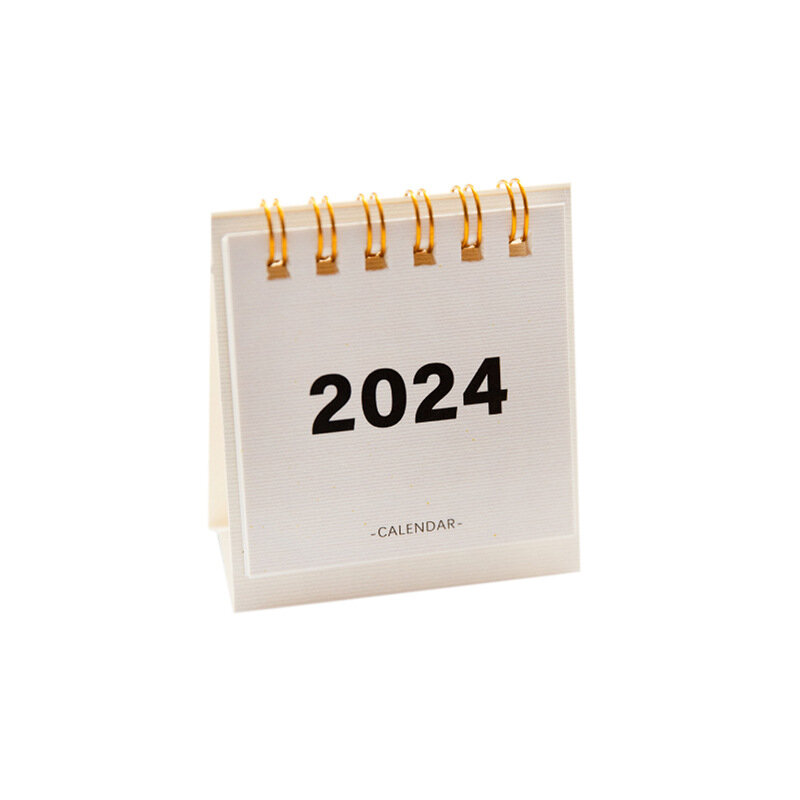 2024 calendario a fogli mobili tinta unita Mini calendario di carta da tavolo Dual Daily Scheduler Table Planner Agenda annuale Organizer Desk