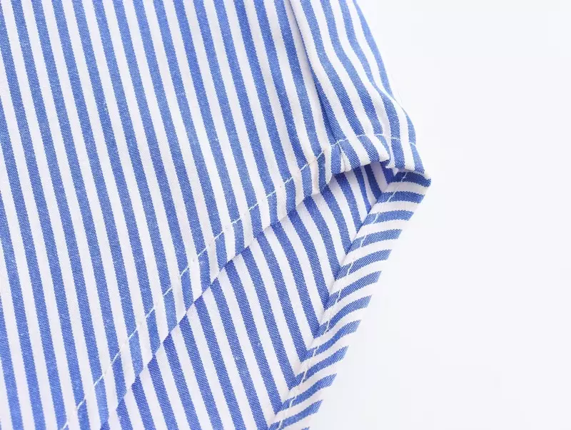 Blusa de popelina a rayas para mujer, camisa holgada de manga larga con botones, Estilo Vintage, a la moda, novedad de 2023