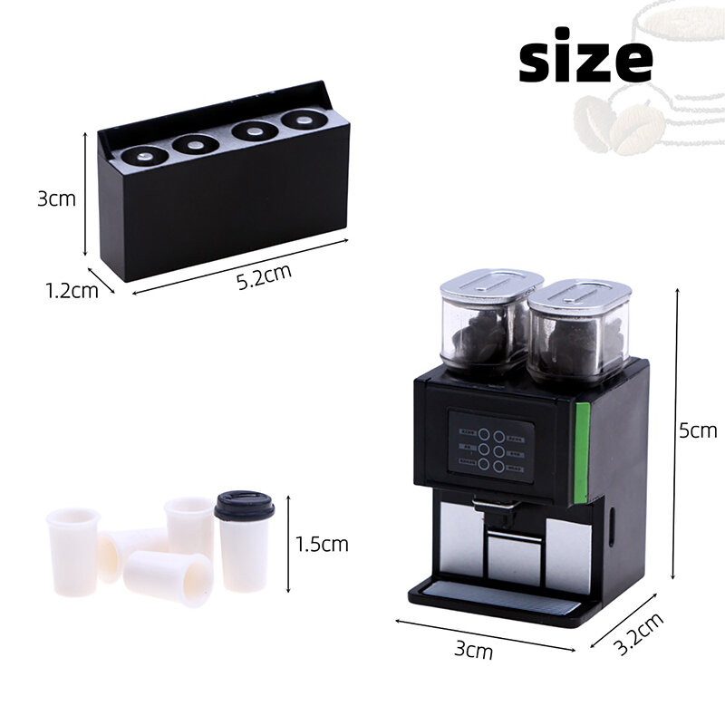 دمية مصغرة الديكور مجموعة ، نموذج بيت الدمية ، آلة صغيرة الرجعية القهوة ، فنجان القهوة ، اكسسوارات الأثاث