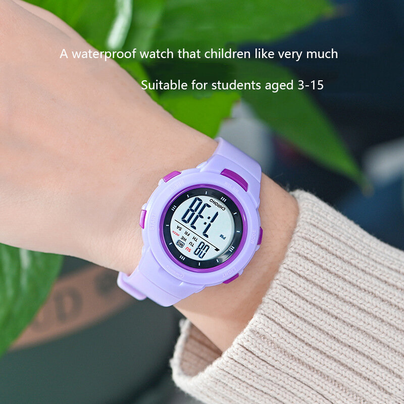 Utthai CE49 jam tangan anak jam tangan pintar modis jam Alarm kedap air bercahaya untuk anak laki-laki dan perempuan hadiah jam tangan elektronik siswa